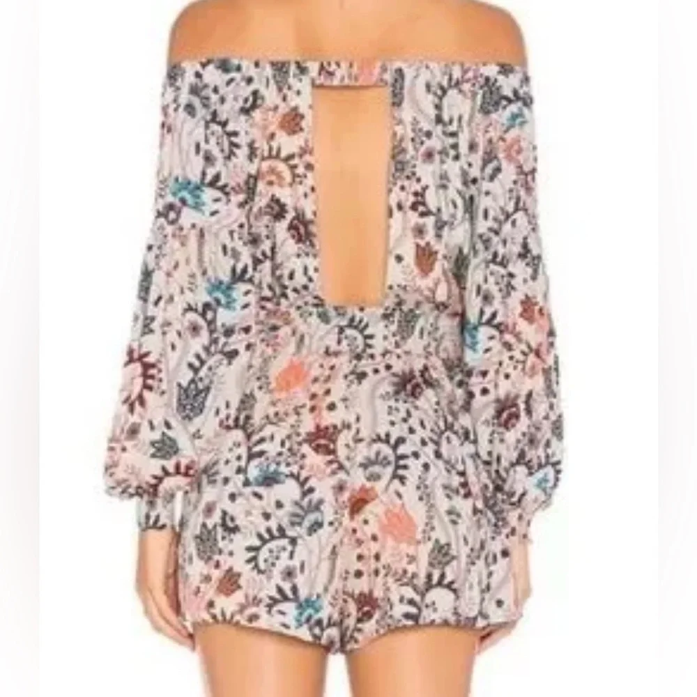 Free People Pretty and Free Floral Off-Shoulder Romper
